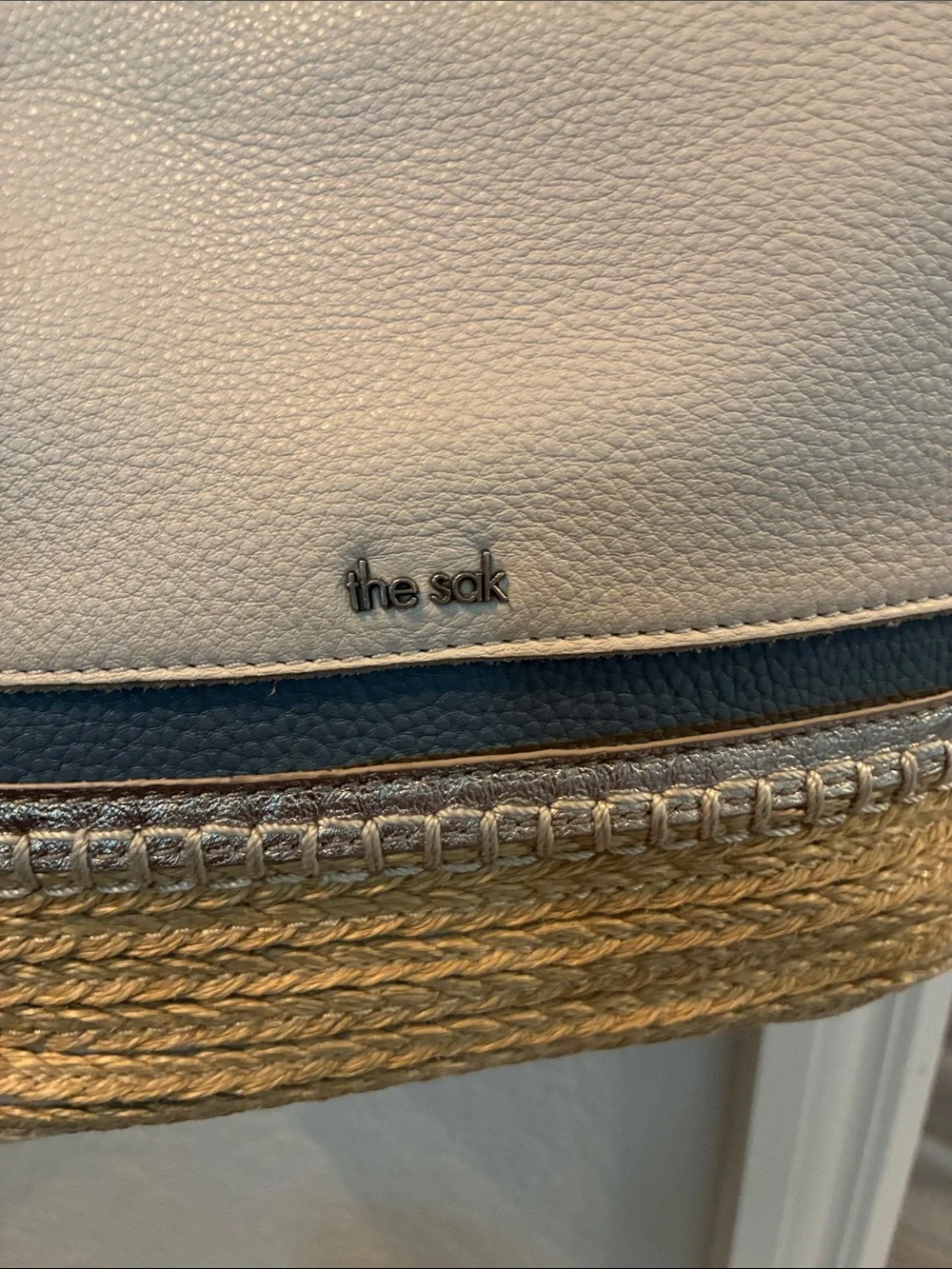 The Sak Cream and Natural Woven Shoulder Bag
